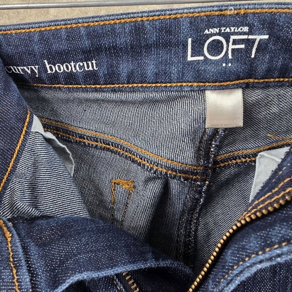 Ann Taylor Loft Women Curvy Bootcut Jeans Size 12 Mid Rise Cotton Blend - Picture 3 of 7